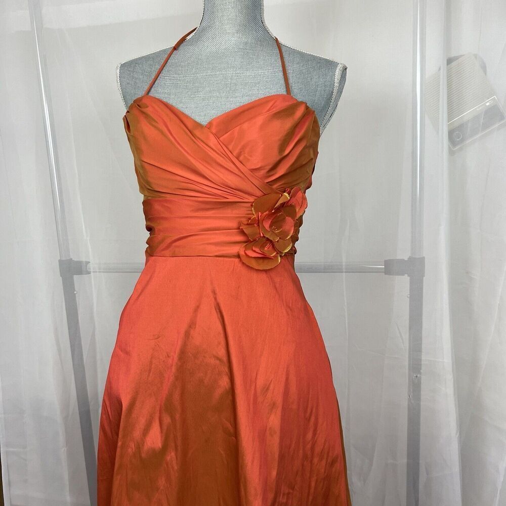 Vintage 80s Jim Hjelm silk iridescent midi dress halter neck retro Small summer - Picture 2 of 10